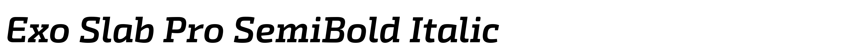 Exo Slab Pro SemiBold Italic
